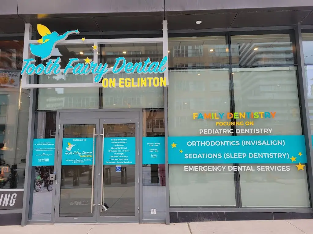 Tooth Fairy Dental on Eglinton - Professional dental clinic exterior with modern facilities
