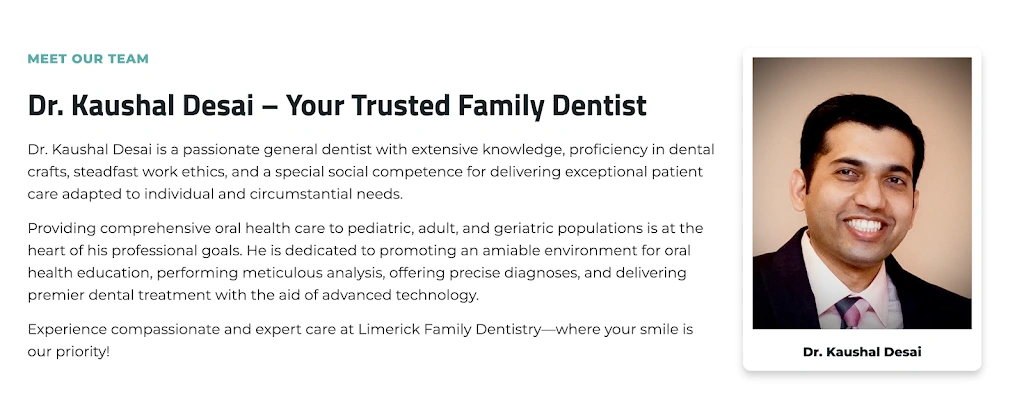 Limerick Family Dentistry - Dr. Kaushal Desai