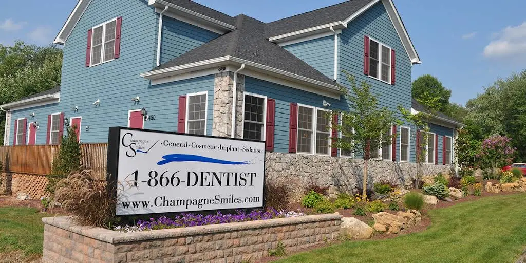 Champagne Smiles - Professional dental clinic exterior with modern facilities
