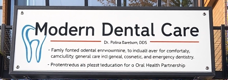 Modern Dental Care - Professional dental clinic exterior with modern facilities