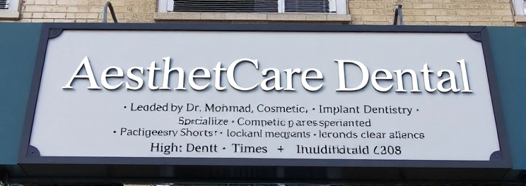 AesthetiCare Dental - Professional dental clinic exterior with modern facilities
